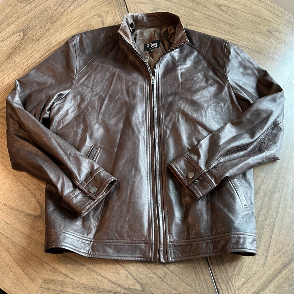 Remy Leather Brown lambs leather jacket